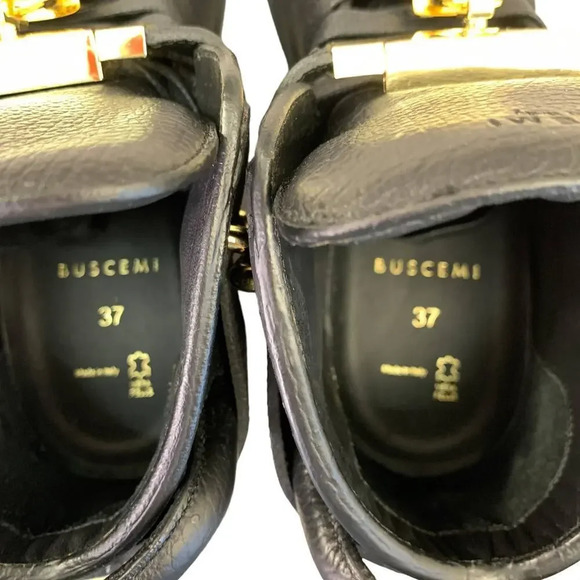 Buscemi Black Leather High-Top Sneakers - Picture 9 of 16
